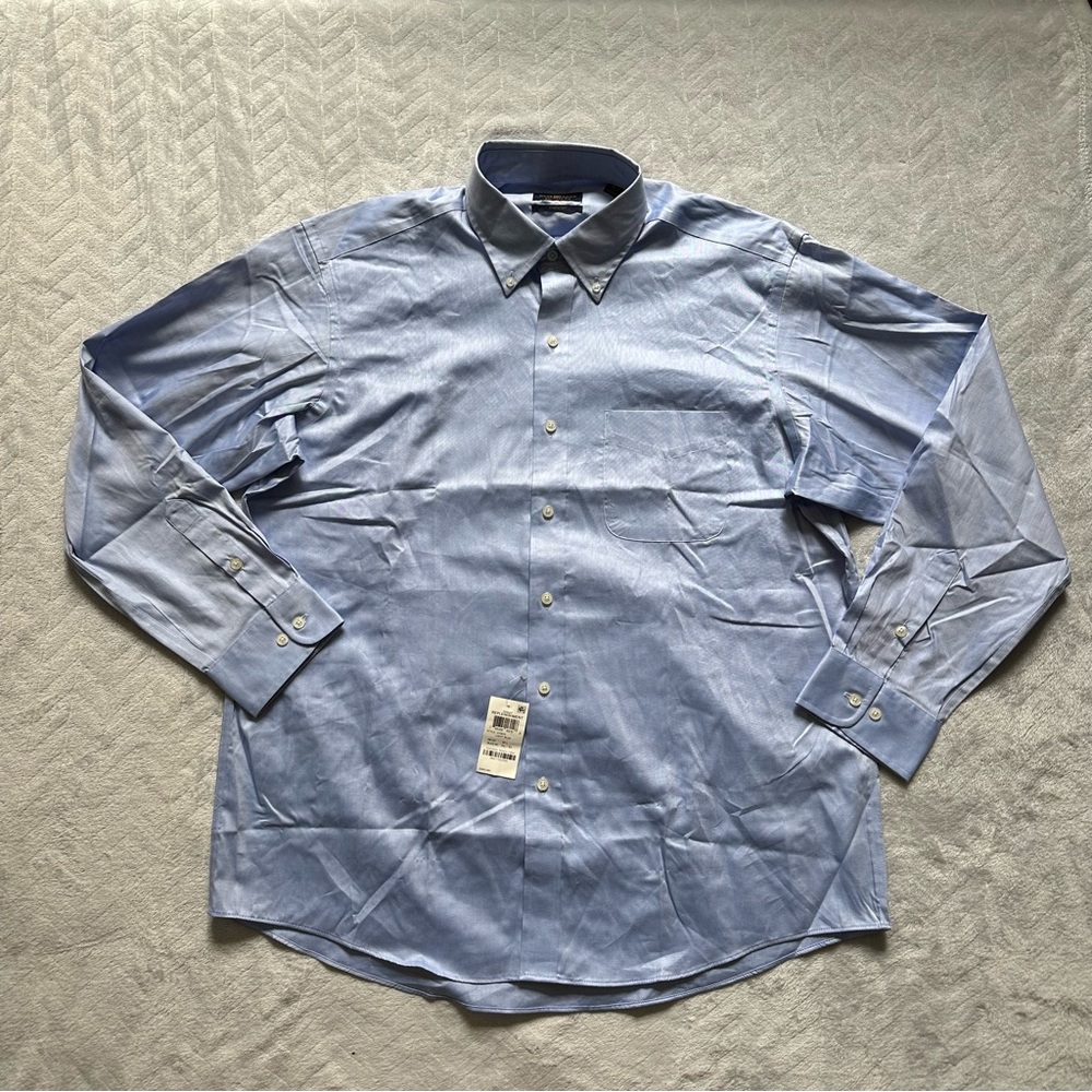 Club Room Men’s Button Down Dress Shirt Light Blue Neck 16.5 - Picture 2 of 10